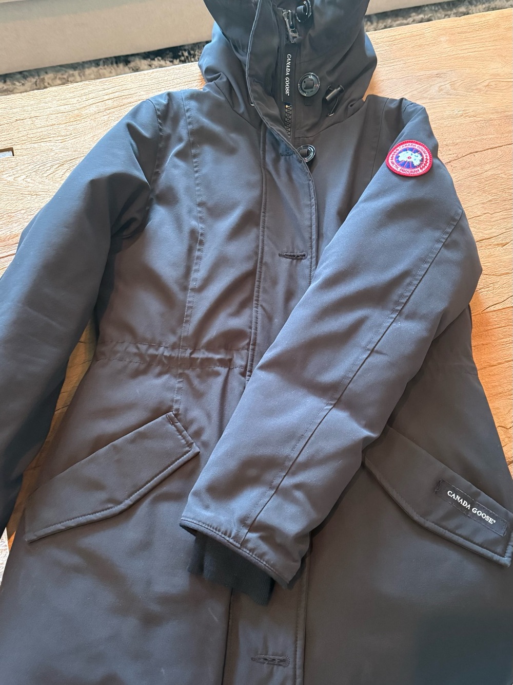 Canada Goose Kids Black Hooded Puffer Coat
